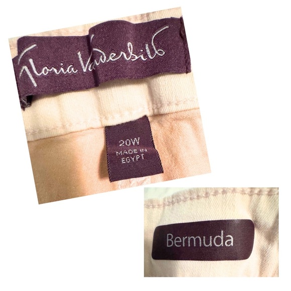 Gloria Vanderbilt Orange and White Bermuda Shorts Relaxed Fit - Picture 4 of 4